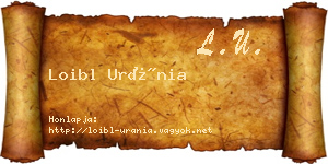 Loibl Uránia névjegykártya